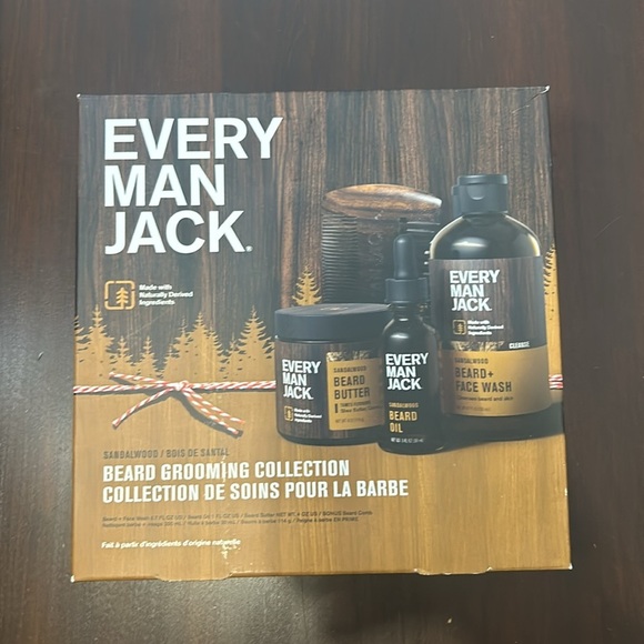 Every Man Jack Beard Kit, Sandalwood, New in Sealed Box - Picture 1 of 7